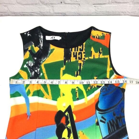 A1 Studios All Over Multicolor City Graphic Bodycon Streetwear Dress Junior XL - Picture 10 of 12